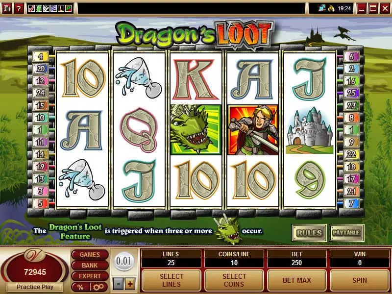 Dragon's Loot Slots made by Microgaming - Main Screen Reels