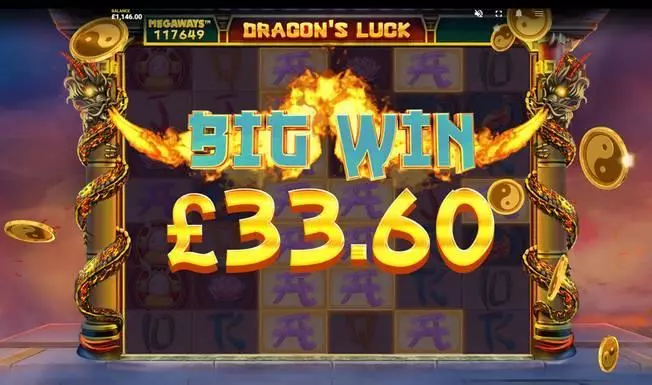 Dragon's Luck MegaWays Slots made by Red Tiger Gaming - Winning Screenshot