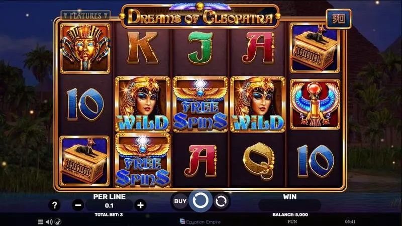 Dreams Of Cleopatra Slots made by Spinomenal - Main Screen Reels