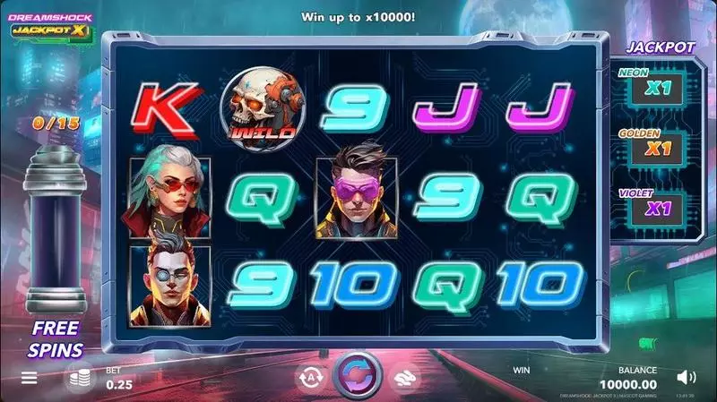 DREAMSHOCK: JACKPOT X Slots made by Mascot Gaming - Main Screen Reels