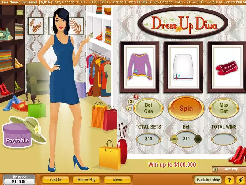 Dress Up Diva Slots made by NeoGames - Main Screen Reels