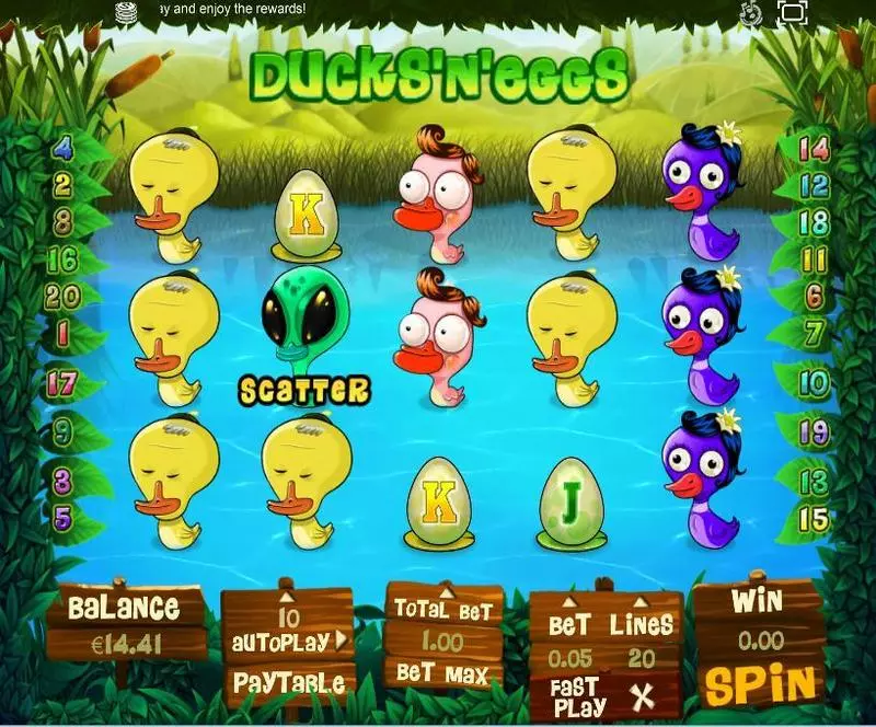 Ducks and Eggs Slots made by Topgame - Main Screen Reels