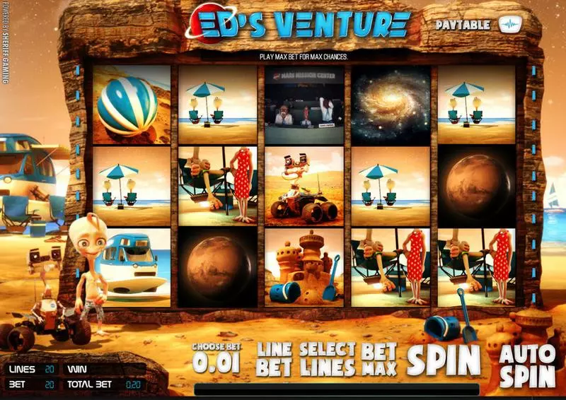 Ed's Venture Slots made by Sheriff Gaming - Main Screen Reels