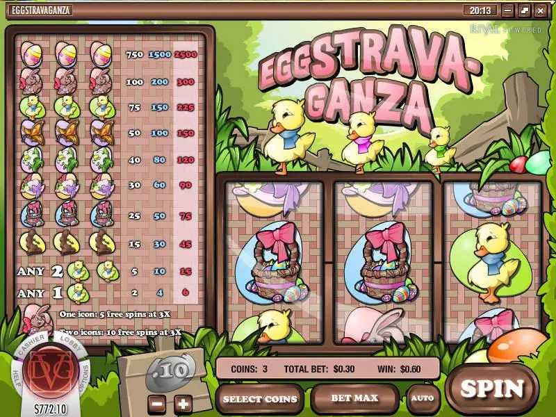 Eggstravaganza Slots made by Rival - Main Screen Reels