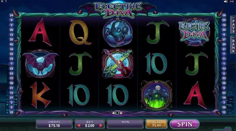 Electric Diva Slots made by Microgaming - Introduction Screen