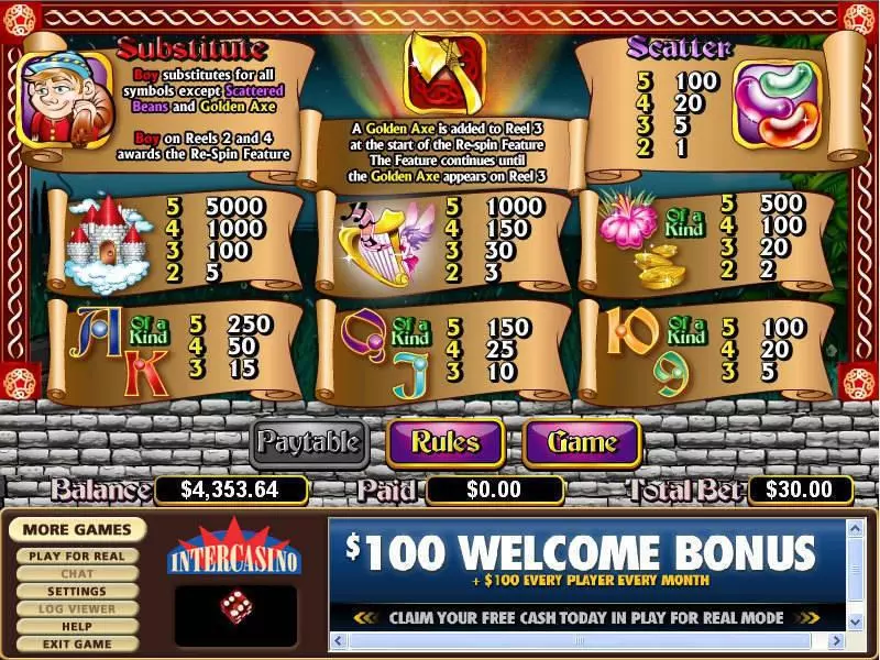 Enchanted Beans Slots made by CryptoLogic - Info and Rules