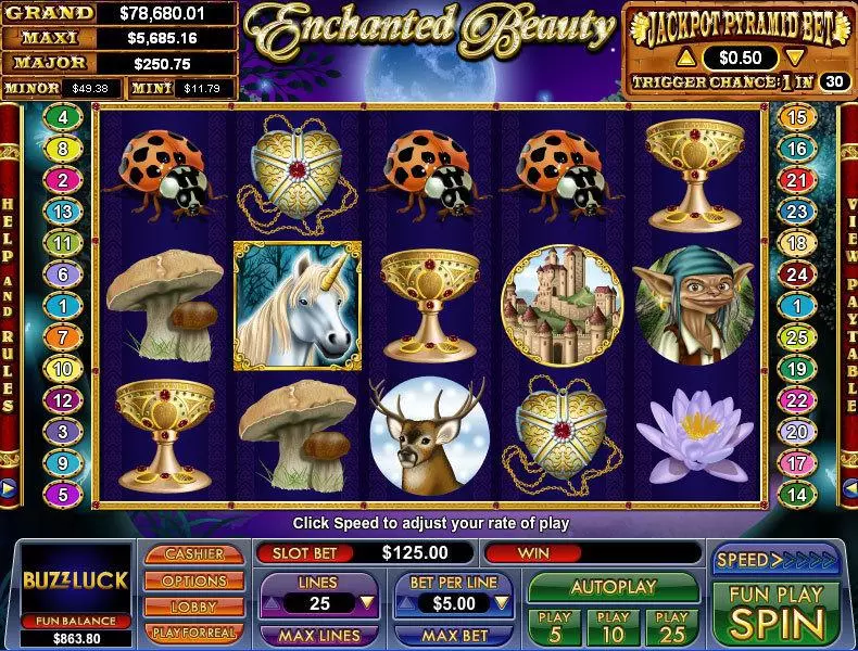Enchanted Beauty Slots made by NuWorks - Main Screen Reels