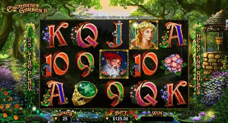 Enchanted Garden II Slots made by RTG - Main Screen Reels