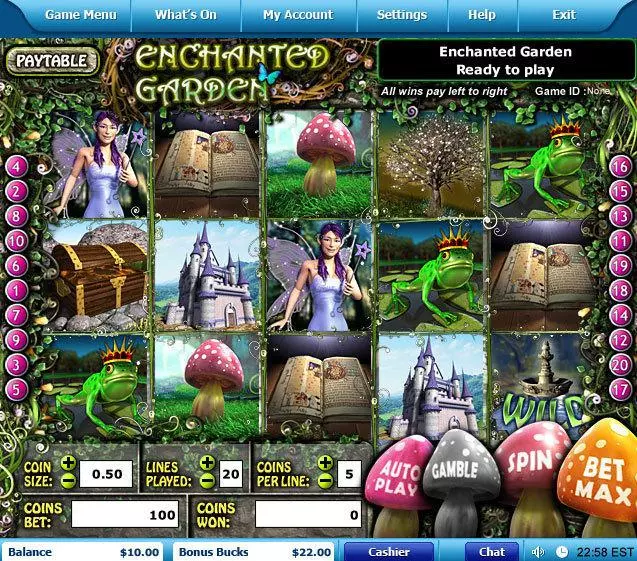 Enchanted Garden Slots made by Leap Frog - Main Screen Reels