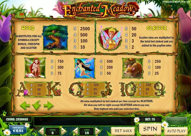 Enchanted Meadow Slots made by Play'n GO - Info and Rules