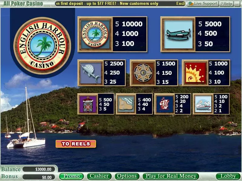 English Harbour Slots made by Vegas Technology - Info and Rules