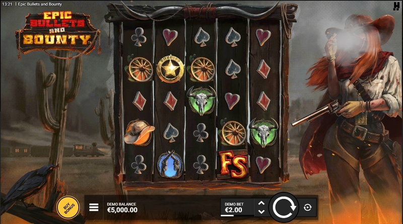 Epic Bullets and Bounty Slots made by Hacksaw Gaming - Main Screen Reels