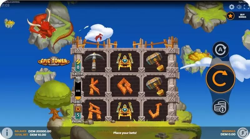 Epic Tower Slots made by Mancala Gaming - Main Screen Reels