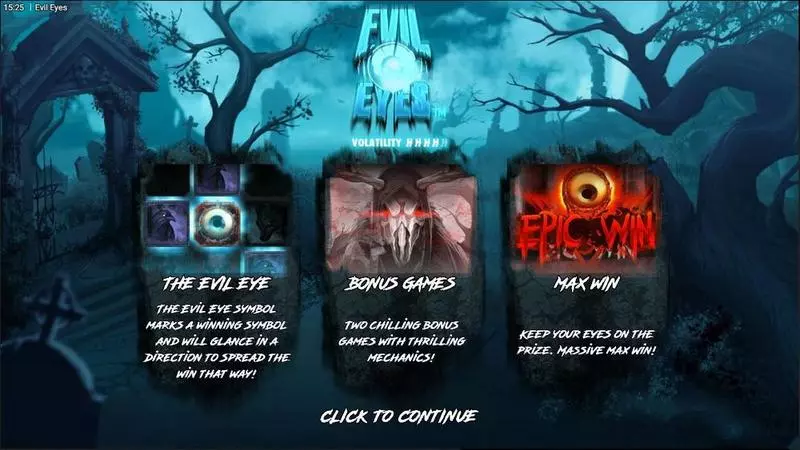 Evil Eyes Slots made by Hacksaw Gaming - Introduction Screen