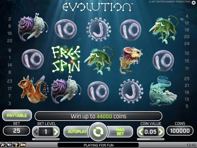 Evolution Slots made by NetEnt - Main Screen Reels