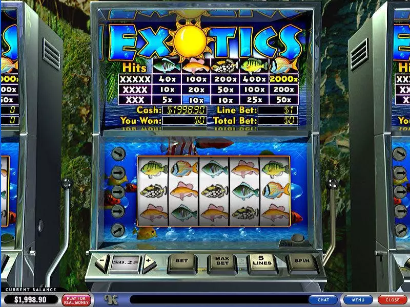 Exotics Slots made by PlayTech - Main Screen Reels