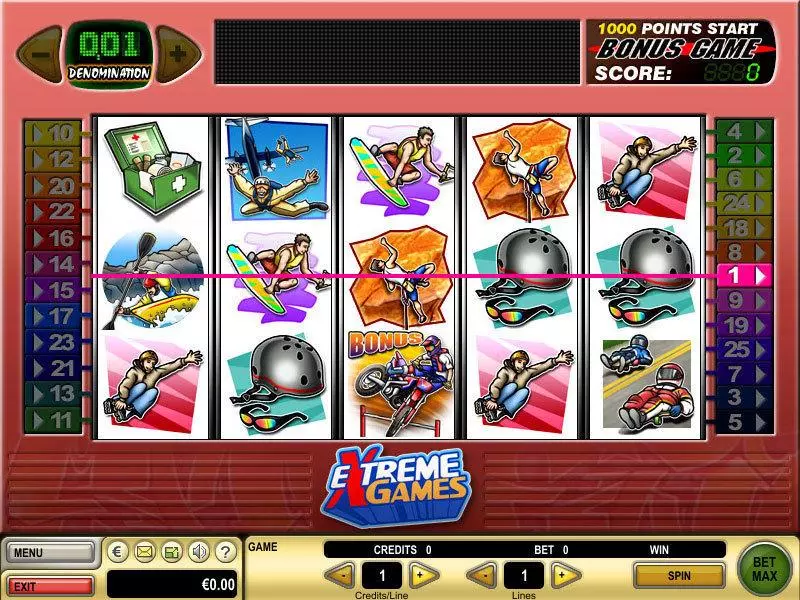 Extreme Games Slots made by GTECH - Main Screen Reels