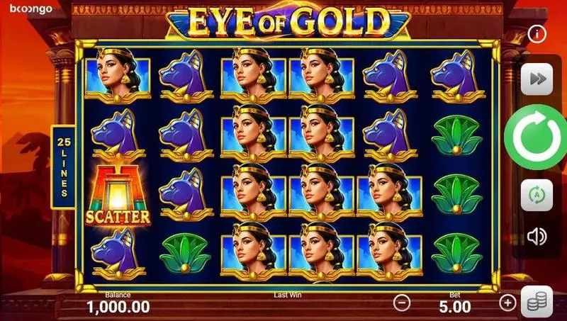 Eye of Gold Slots made by Booongo - Main Screen Reels