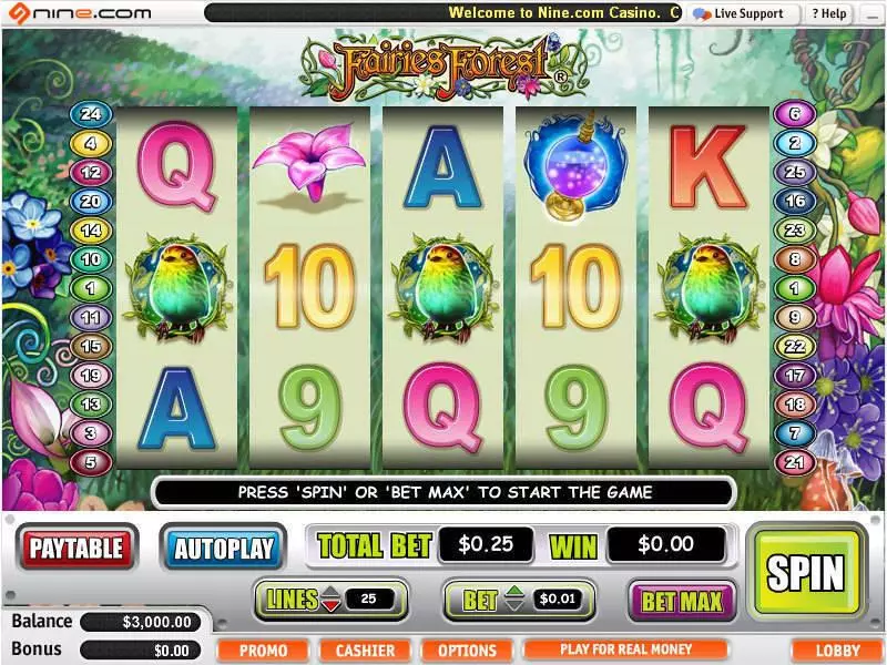 Fairies Forest Slots made by WGS Technology - Main Screen Reels