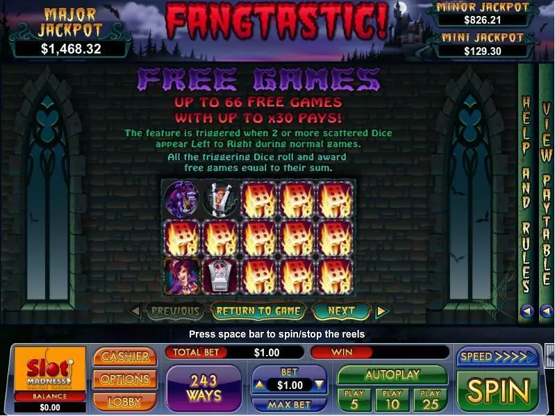 Fangtastic Slots made by NuWorks - Info and Rules