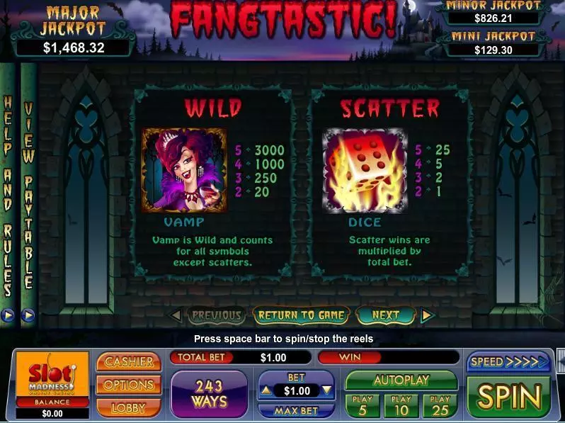 Fangtastic Slots made by NuWorks - Info and Rules
