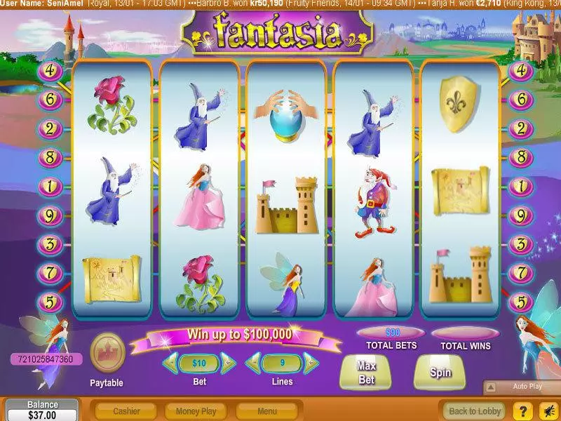 Fantasia Slots made by NeoGames - Main Screen Reels