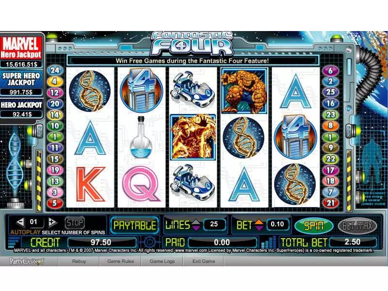 Fantastic Four Slots made by bwin.party - Main Screen Reels