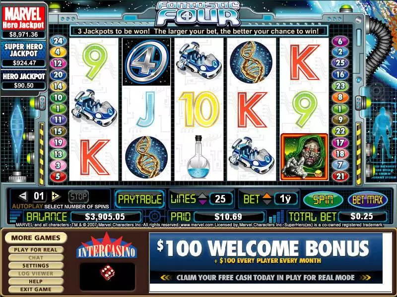 Fantastic Four Slots made by CryptoLogic - Main Screen Reels