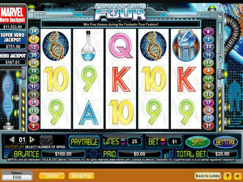 Fantastic Four Slots made by NeoGames - Main Screen Reels