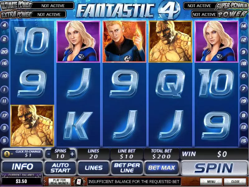 Fantastic Four Slots made by PlayTech - Main Screen Reels