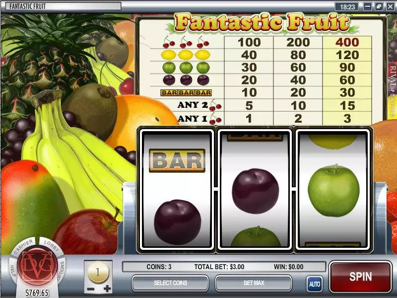 Fantastic Fruit Slots made by Rival - Main Screen Reels