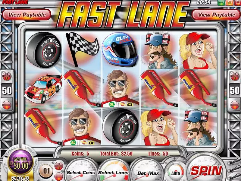 Fast Lane Slots made by Rival - Main Screen Reels