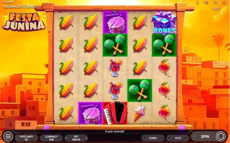 Festa Junina Slots made by Endorphina - Main Screen Reels