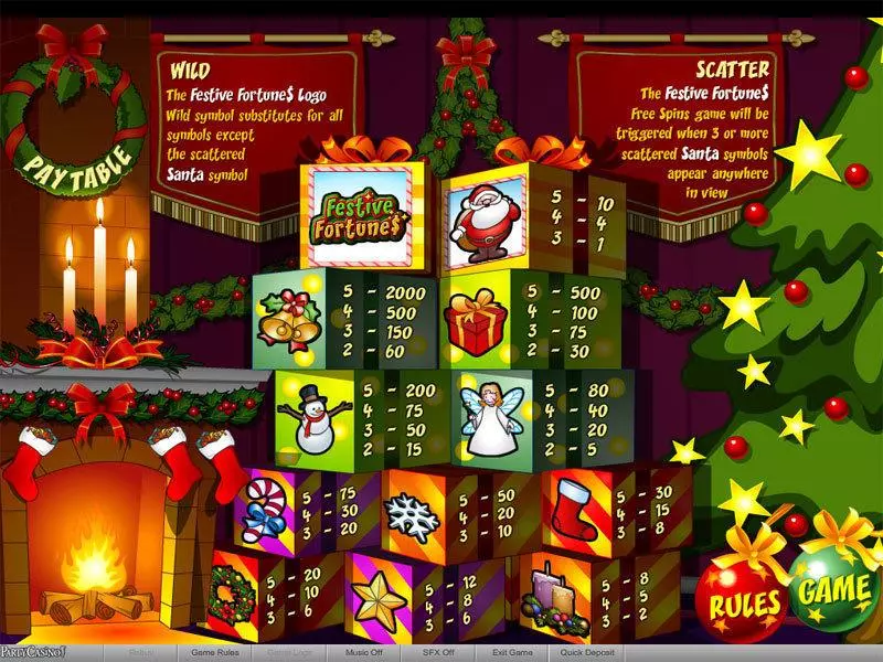 Festive Fortunes Slots made by bwin.party - Info and Rules