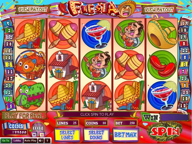 Fiesta Slots made by Wizard Gaming - Main Screen Reels