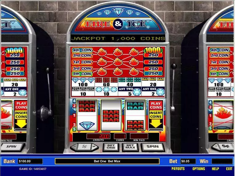 Fire and Ice 5 Line Slots made by Parlay - Main Screen Reels