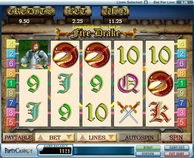 Fire Drake Slots made by bwin.party - Main Screen Reels