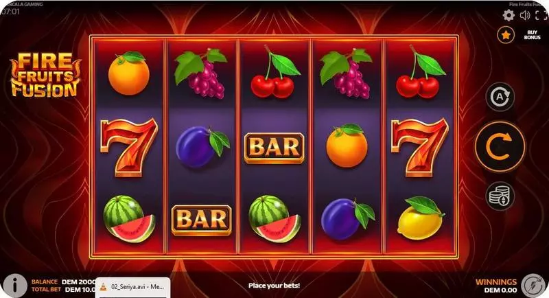 Fire Fruits Fusion Slots made by Mancala Gaming - Main Screen Reels