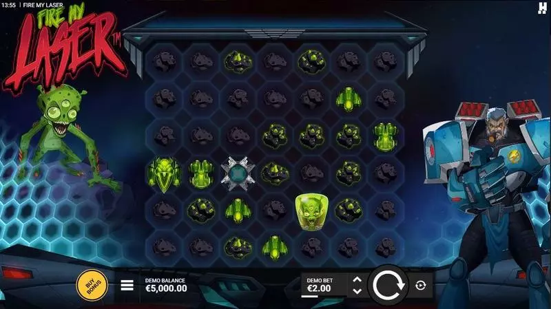 Fire My Laser Slots made by Hacksaw Gaming - Main Screen Reels