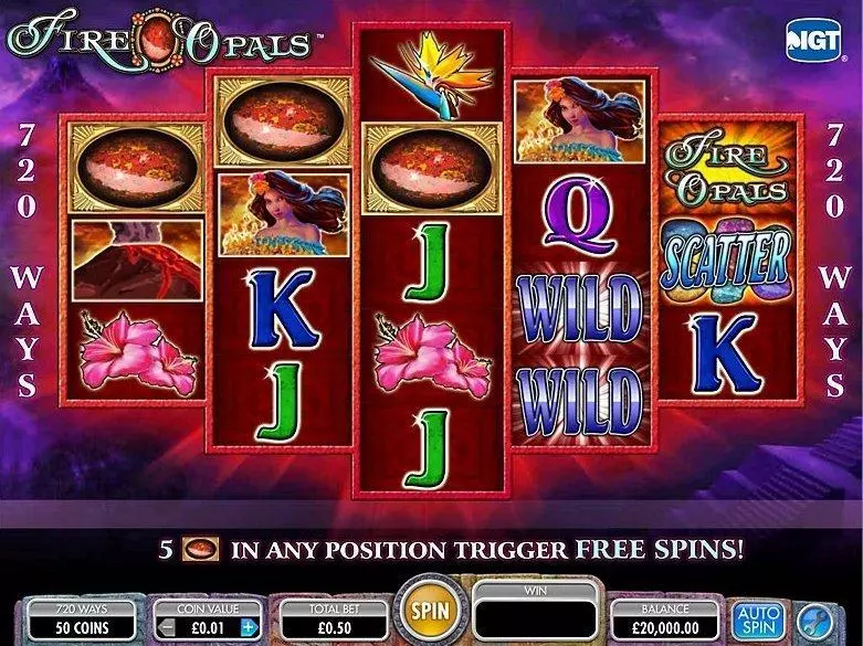 Fire Opals Slots made by IGT - Introduction Screen