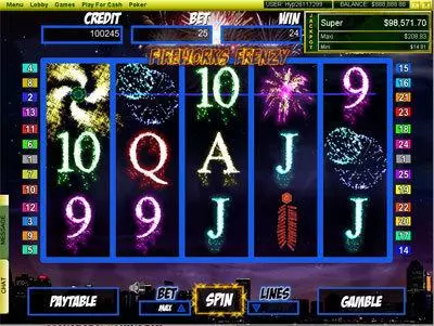 FireWorks Frenzy Slots made by Player Preferred - Main Screen Reels