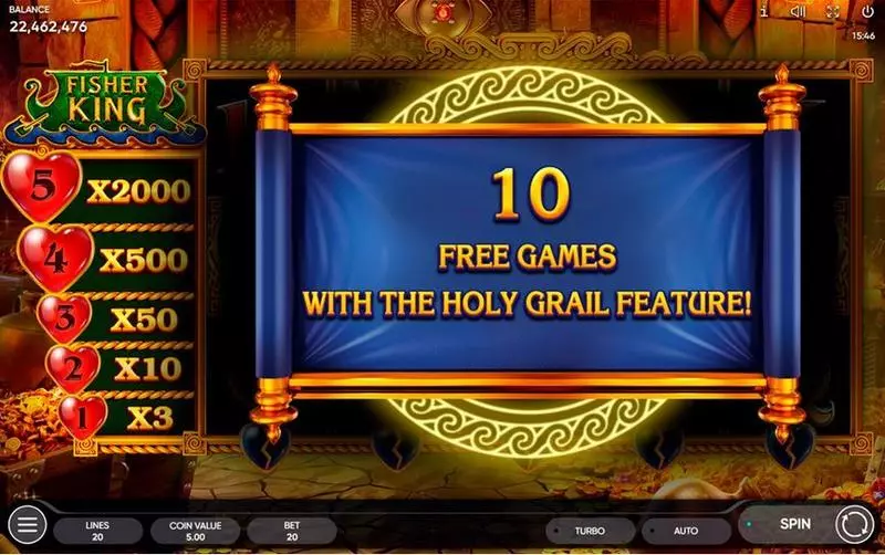 Fisher King Slots made by Endorphina - Free Spins Feature