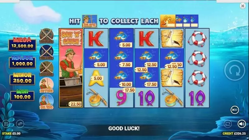 Fishin' Frenzy Even Bigger Fish Slots made by Blueprint Gaming - Main Screen Reels