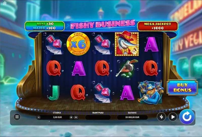 Fishy Business Slots made by TrueLab Games - Main Screen Reels