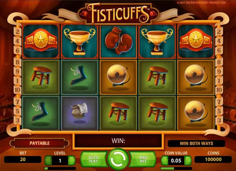 Fisticuffs Slots made by NetEnt - Main Screen Reels