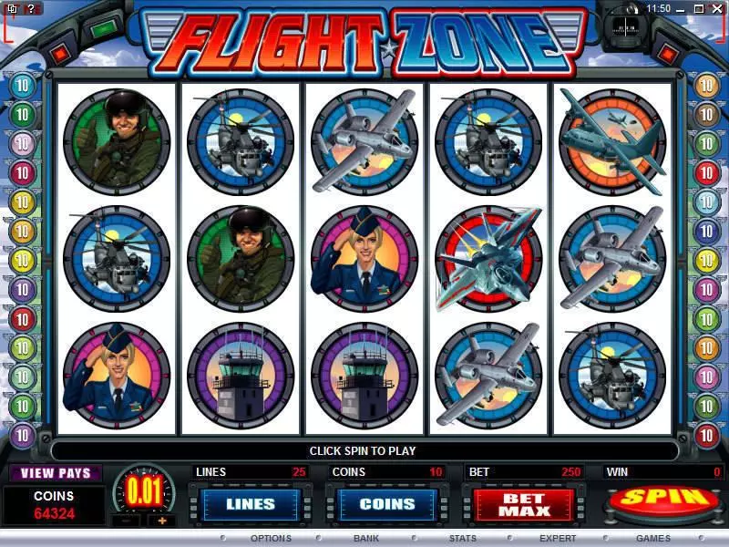 Flight Zone Slots made by Microgaming - Main Screen Reels