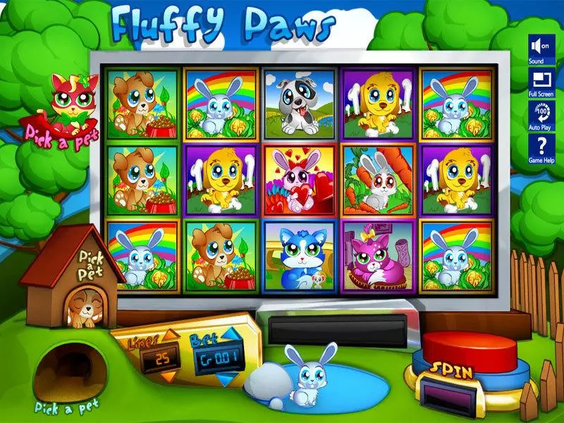 Fluffy Paws Slots made by Slotland Software - Main Screen Reels