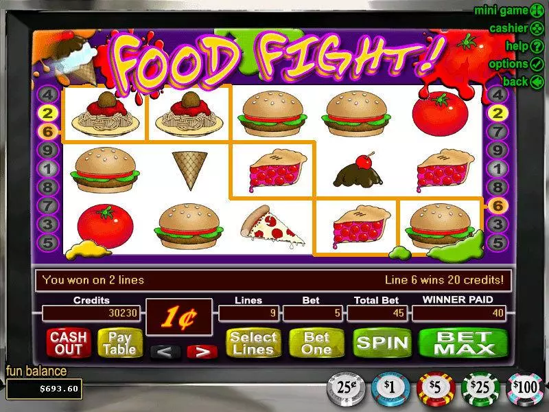 Food Fight Slots made by RTG - Main Screen Reels