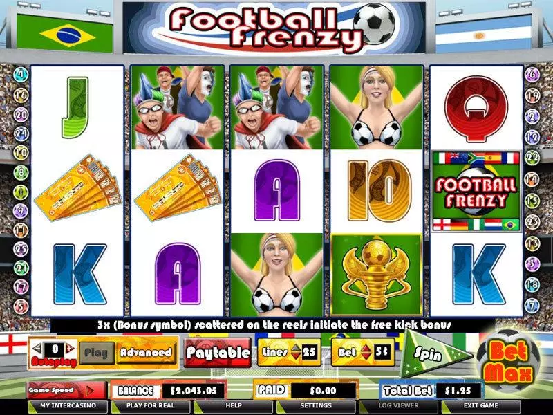 Football Frenzy Slots made by PartyGaming - Main Screen Reels