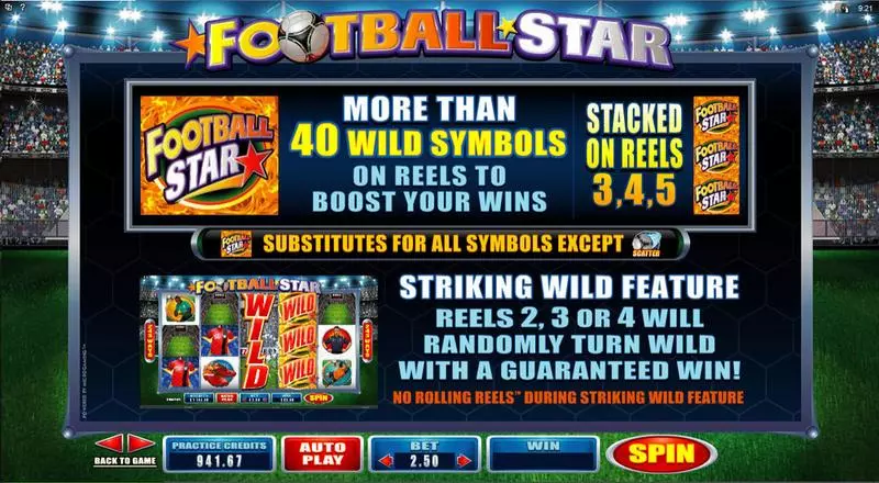 Football Star Slots made by Microgaming - Info and Rules